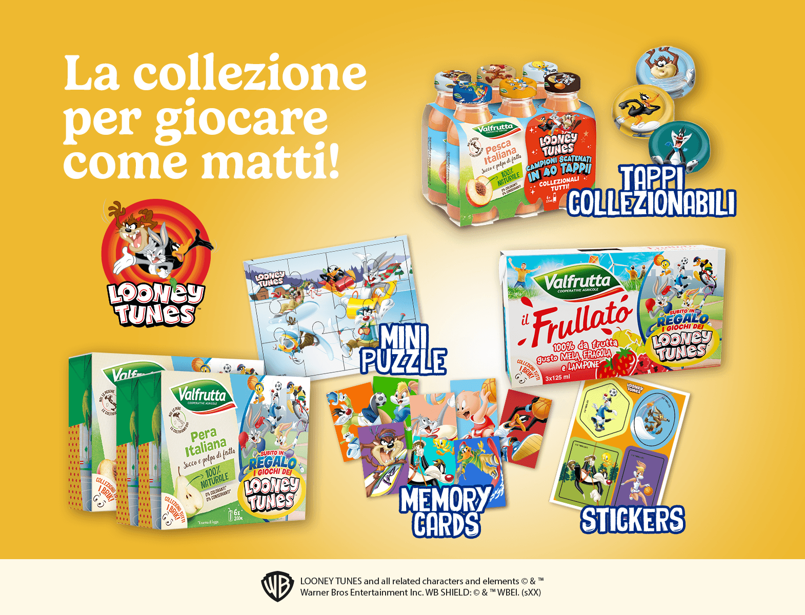 Gruopage succhi di frutta aderenti alla promozione Looney Games